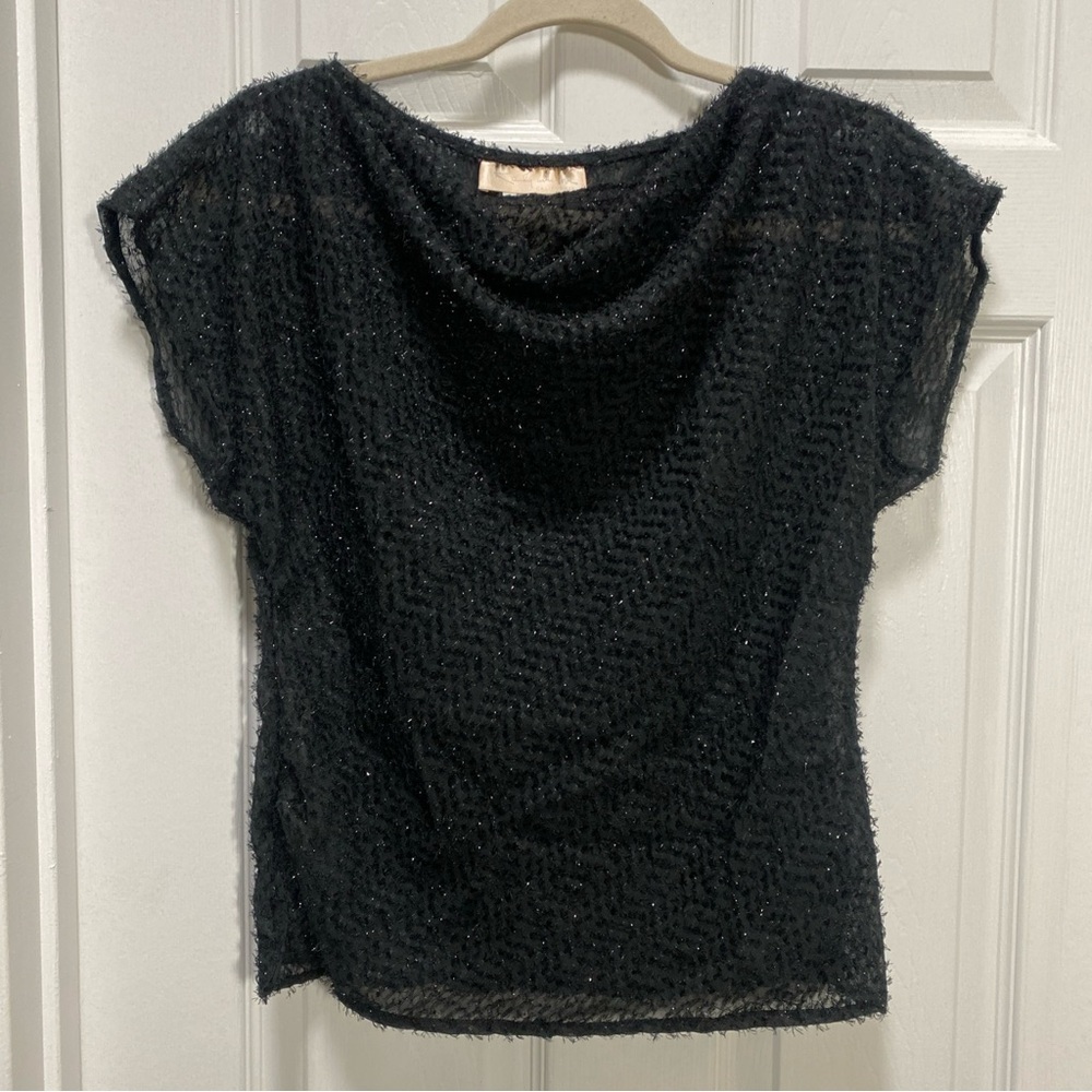 Vintage Randy With Love California Black Sparkle Glitter Top Women’s Size M